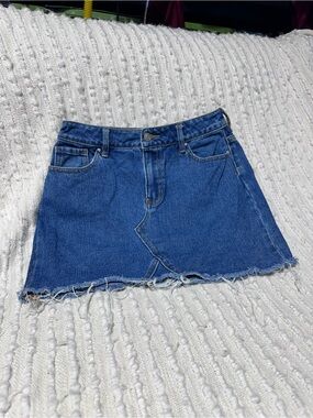 PacSun Denim Mini Skirt Raw Hem Size 25